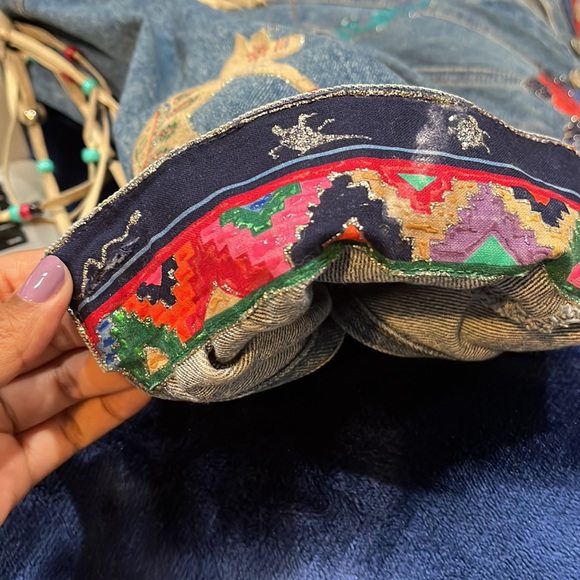 Vintage Fringed Jordache Blue Jean Stitched Jacket - Picture 12 of 12